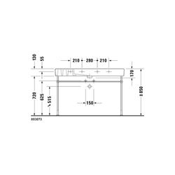 Duravit Vero Waschtisch 490x1250x170mm, WonderGliss, Weiß Hochglanz, Rechteckig, 1... DURAVIT-03291200001 4021534317507 (Abb. 1)