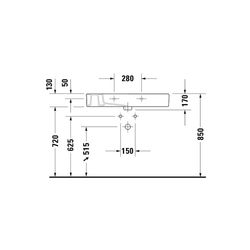 Duravit Vero Waschtisch 490x850x170mm, Weiß Hochglanz, Rechteckig, 1 Waschplatz/HL ... DURAVIT-0329850000 4021534317415 (Abb. 1)