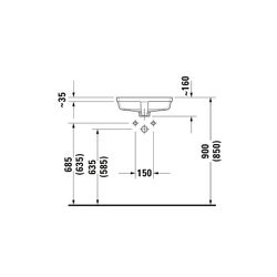 Duravit Vero Einbauwaschtisch 315x465x160mm, Weiß Hochglanz, WonderGliss, ohne HLB... DURAVIT-03304300001 4021534812620 (Abb. 1)