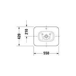Duravit Design Classics Aufsatzbecken 550mm Weiß Hochglanz, rechteckig ohne HLB, mi... DURAVIT-0334520000 4021534333644 (Abb. 1)