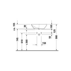 Duravit Design Classics Aufsatzbecken 550mm Weiß Hochglanz, rechteckig ohne HLB, mi... DURAVIT-0334520000 4021534333644 (Abb. 1)