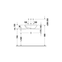 Duravit Design Classics Aufsatzbecken 550mm Weiß Hochglanz, rechteckig ohne HLB, mi... DURAVIT-0334520000 4021534333644 (Abb. 1)