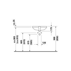 Duravit D-Code Einbauwaschtisch 290x495x210mm, Weiß Hochglanz, ohne HLB, mit Überla... DURAVIT-0338490000 4021534344084 (Abb. 1)