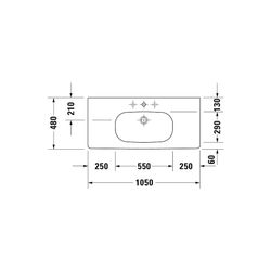 Duravit D-Code Waschtisch 480x1050x180mm, Weiß Hochglanz, Rechteckig, 1 Waschplatz... DURAVIT-03421000002 4021534457920 (Abb. 1)