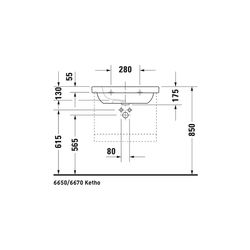 Duravit D-Code Waschtisch 485x650x175mm, Weiß Hochglanz, Rechteckig, 1 Waschplatz/... DURAVIT-03426500002 4021534822407 (Abb. 1)