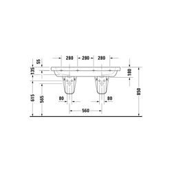 Duravit D-Code Doppelwaschtisch 490x1200x180mm, Weiß Hochglanz, Rechteckig, 2Wasch... DURAVIT-03481200002 4021534853357 (Abb. 1)