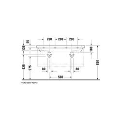 Duravit D-Code Doppelwaschtisch 490x1200x180mm, Weiß Hochglanz, Rechteckig, 2Wasch... DURAVIT-03481200002 4021534853357 (Abb. 1)