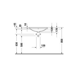 Duravit D-Neo Einbauwaschtisch 440x600x170mm, Weiß Hochglanz, mit HLB/Überlauf, 1 H... DURAVIT-0357600027 4063382157249 (Abb. 1)
