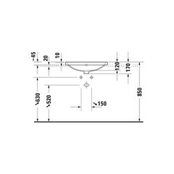 Duravit D-Neo Einbauwaschtisch 440x600x170mm, Weiß Hochglanz, mit HLB/Überlauf, 1 H... DURAVIT-0357600027 4063382157249 (Abb. 1)