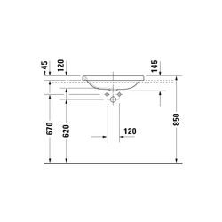Duravit DuraStyle Einbauwaschtisch 430x600x145mm, Weiß Hochglanz, ohne HLB/Überlauf... DURAVIT-0372600000 4021534875830 (Abb. 1)