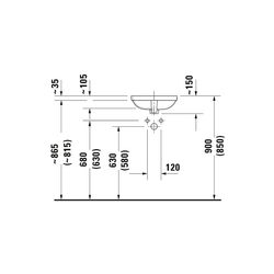 Duravit DuraStyle Einbauwaschtisch 400x400x150mm, Weiß Hochglanz, WonderGliss, ohn... DURAVIT-03733700001 4021534850660 (Abb. 1)