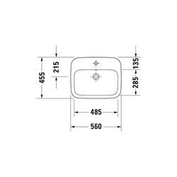 Duravit DuraStyle Einbauwaschtisch 455x560x170mm, Weiß Hochglanz, WonderGliss, mit... DURAVIT-03745600001 4021534899591 (Abb. 1)