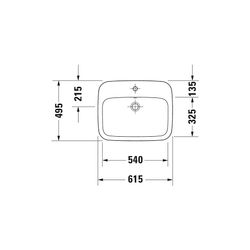 Duravit DuraStyle Einbauwaschtisch 495x615x170mm, Weiß Hochglanz, WonderGliss, mit... DURAVIT-03746200001 4021534897856 (Abb. 1)