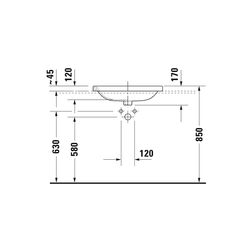 Duravit DuraStyle Einbauwaschtisch 495x615x170mm, Weiß Hochglanz, WonderGliss, mit... DURAVIT-03746200001 4021534897856 (Abb. 1)