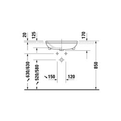 Duravit DuraStyle Halbeinbauwaschtisch 455x550x170mm, Weiß Hochglanz, 1 HL, mit Übe... DURAVIT-0375550000 4021534894190 (Abb. 1)