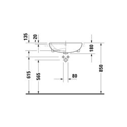 Duravit ME by Starck Halbeinbauwaschtisch 455x550x180mm, Weiß Hochglanz, 1 HL, mit ... DURAVIT-0378550000 4053424020624 (Abb. 1)