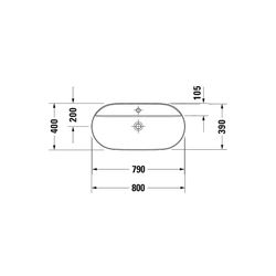 Duravit Luv Aufsatzbecken 800mm, Weiß Hochglanz, DuraCeram, Oval, mit HLB ohne Über... DURAVIT-0380800000 4053424460499 (Abb. 1)