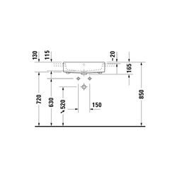 Duravit Vero Air Halbeinbauwaschtisch 470x550x165mm, Weiß Hochglanz, 1 HL, mit Über... DURAVIT-0382550000 4053424180557 (Abb. 1)