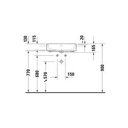 Duravit Vero Air Halbeinbauwaschtisch 470x550x165mm, Weiß Hochglanz, 1 HL, mit Über... DURAVIT-0382550000 4053424180557 (Abb. 1)