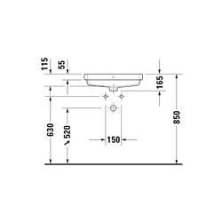 Duravit Vero Air Einbauwaschtisch 455x550x165mm, Weiß Hochglanz, mit HLB, mit Überl... DURAVIT-0383550060 4053424184531 (Abb. 1)