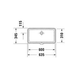 Duravit Vero Air Einbauwaschtisch 345x635x160mm, Weiß Hochglanz, WonderGliss, ohne... DURAVIT-03846000001 4053424536569 (Abb. 1)