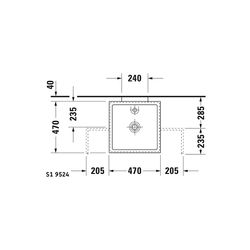 Duravit Starck 1 Aufsatzbecken 470mm, Weiß Hochglanz, WonderGliss, Rechteckig, ohn... DURAVIT-03874700281 4021534593956 (Abb. 1)