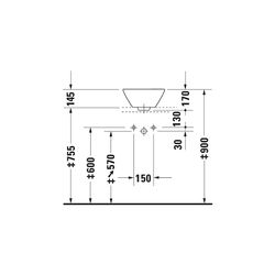 Duravit Starck 1 Aufsatzbecken 330mm, Weiß Hochglanz, WonderGliss, rund, ohne HLB,... DURAVIT-04083300001 4021534183911 (Abb. 1)