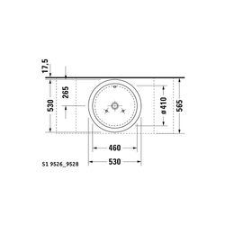 Duravit Starck 1 Aufsatzbecken 530mm, Weiß Hochglanz, WonderGliss, rund, ohne HLB ... DURAVIT-04475300001 4021534217401 (Abb. 1)
