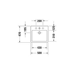 Duravit Vero Aufsatzbecken 500mm, Weiß Hochglanz, WonderGliss, Rechteckig, mit HLB... DURAVIT-04525000001 4021534434174 (Abb. 1)