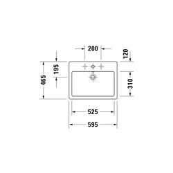 Duravit Vero Aufsatzbecken 595mm, Weiß Hochglanz, Rechteckig, mit HLB, mit Überlauf... DURAVIT-0452600000 4021534346279 (Abb. 1)