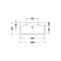 Duravit Vero Waschtisch 470x1000x175mm wandhäng., Weiß Hochglanz, Rechteckig, 2 WP ... DURAVIT-0454100026 4021534285769 (Abb. 1)
