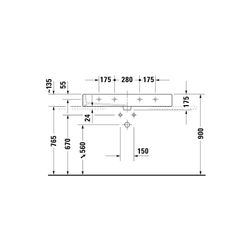 Duravit Vero Waschtisch 470x1000x175mm wandhäng., Weiß Hochglanz, Rechteckig, 2 WP ... DURAVIT-0454100026 4021534285769 (Abb. 1)