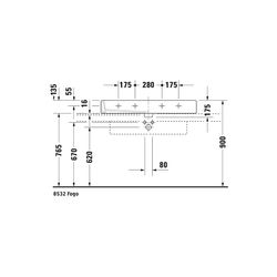 Duravit Vero Waschtisch 470x1000x175mm wandhäng., Weiß Hochglanz, Rechteckig, 2 WP ... DURAVIT-0454100026 4021534285769 (Abb. 1)