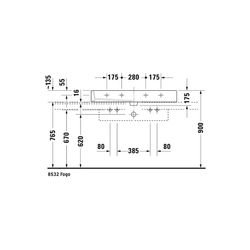 Duravit Vero Waschtisch 470x1000x175mm wandhäng., Weiß Hochglanz, Rechteckig, 2 WP ... DURAVIT-0454100026 4021534285769 (Abb. 1)