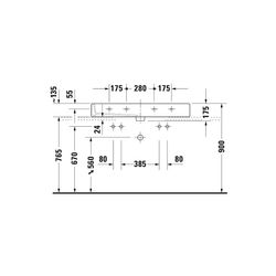 Duravit Vero Waschtisch 470x1000x175mm wandhäng., Weiß Hochglanz, Rechteckig, 2 WP ... DURAVIT-0454100026 4021534285769 (Abb. 1)
