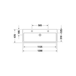Duravit Vero Waschtisch 470x1200x175mm mit HLB Aufsatz, Weiß Hochglanz, Rechteckig,... DURAVIT-0454120026 4021534582912 (Abb. 1)