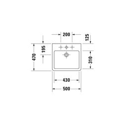 Duravit Vero Waschtisch 470x500x175mm wandhäng., Weiß Hochglanz, Rechteckig, 1 WP m... DURAVIT-0454500000 4021534269301 (Abb. 1)