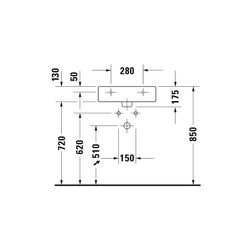Duravit Vero Waschtisch 470x500x175mm wandhäng., Weiß Hochglanz, Rechteckig, 1 WP m... DURAVIT-0454500000 4021534269301 (Abb. 1)