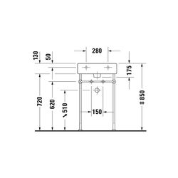 Duravit Vero Waschtisch 470x500x175mm wandhäng., Weiß Hochglanz, Rechteckig, 1 WP m... DURAVIT-0454500000 4021534269301 (Abb. 1)