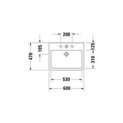 Duravit Vero Waschtisch 470x600x165mm mit HLB Aufsatz, Weiß Hochglanz, Rechteckig, ... DURAVIT-0454600027 4021534285837 (Abb. 1)