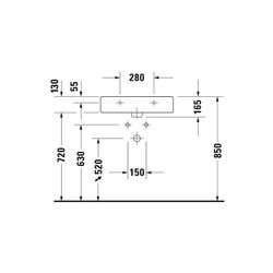 Duravit Vero Waschtisch 470x600x165mm mit HLB Aufsatz, Weiß Hochglanz, Rechteckig, ... DURAVIT-0454600027 4021534285837 (Abb. 1)