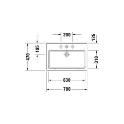 Duravit Vero Waschtisch 470x700x165mm wandhäng., Weiß Hochglanz, Rechteckig, 1 WP m... DURAVIT-0454700027 4021534693694 (Abb. 1)