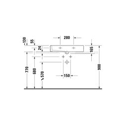 Duravit Vero Waschtisch 470x700x165mm wandhäng., Weiß Hochglanz, Rechteckig, 1 WP m... DURAVIT-0454700027 4021534693694 (Abb. 1)