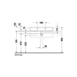 Duravit Vero Waschtisch 470x800x175mm wandhäng., Weiß Hochglanz, Rechteckig, 1 WP m... DURAVIT-0454800000 4021534269400 (Abb. 1)