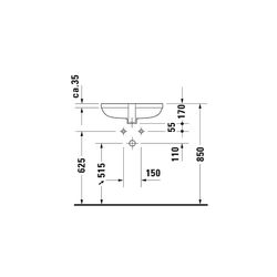 Duravit Happy D.2 Einbauwaschtisch 385x520x170mm, Weiß Hochglanz, WonderGliss, ohn... DURAVIT-04574800001 4021534286094 (Abb. 1)
