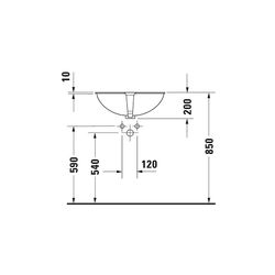 Duravit Design Classics Einbauwaschtisch 375x510x200mm, Weiß Hochglanz, ohne HLB, m... DURAVIT-0466510000 4021534086175 (Abb. 1)