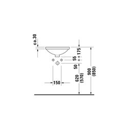 Duravit Architec Einbauwaschtisch 400x400x175mm, Weiß Hochglanz, ohne HLB, mit Über... DURAVIT-0468400000 4021534150401 (Abb. 1)