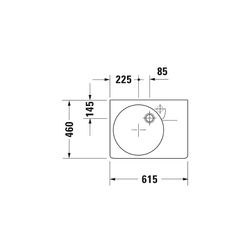 Duravit Design Classics Waschtisch 460x615x225mm wandhäng., L, Weiß Hochglanz, Rech... DURAVIT-0684600000 4021534096846 (Abb. 1)