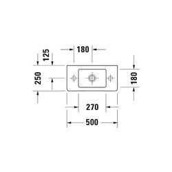 Duravit Vero Handwaschbecken 250x500x150mm, Weiß Hochglanz, Rechteckig, 1 Waschplat... DURAVIT-0703500000 4021534317354 (Abb. 1)