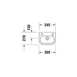 Duravit D-Code Handwaschbecken 270x360x130mm, Weiß Hochglanz, Rechteckig, 1 Waschpl... DURAVIT-0705360009 4021534687648 (Abb. 1)